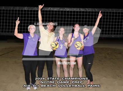Thumbnail 3 in Xavier College Prep vs. Notre Dame Prep (AIA DI Pairs Finals - Awards) photogallery.