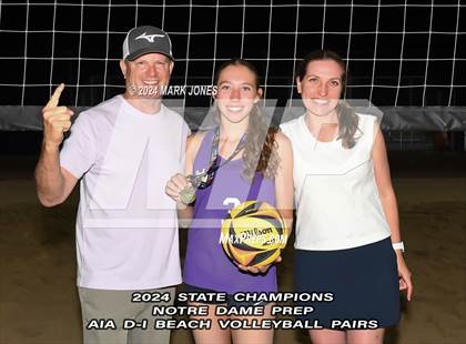 Thumbnail 2 in Xavier College Prep vs. Notre Dame Prep (AIA DI Pairs Finals - Awards) photogallery.