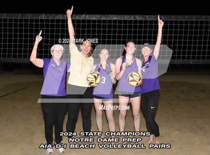 Thumbnail 1 in Xavier College Prep vs. Notre Dame Prep (AIA DI Pairs Finals - Awards) photogallery.