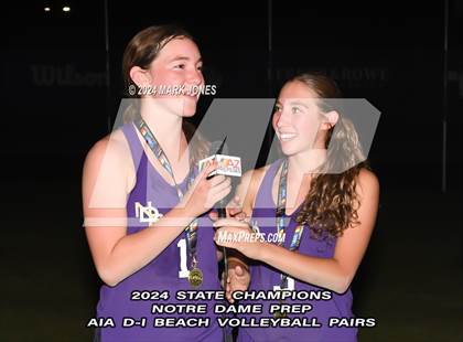 Thumbnail 1 in Xavier College Prep vs. Notre Dame Prep (AIA DI Pairs Finals - Awards) photogallery.