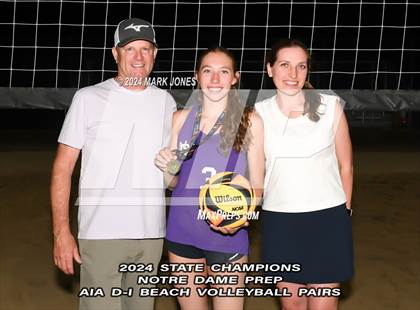 Thumbnail 1 in Xavier College Prep vs. Notre Dame Prep (AIA DI Pairs Finals - Awards) photogallery.