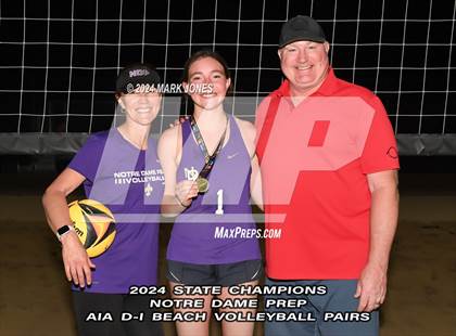 Thumbnail 2 in Xavier College Prep vs. Notre Dame Prep (AIA DI Pairs Finals - Awards) photogallery.