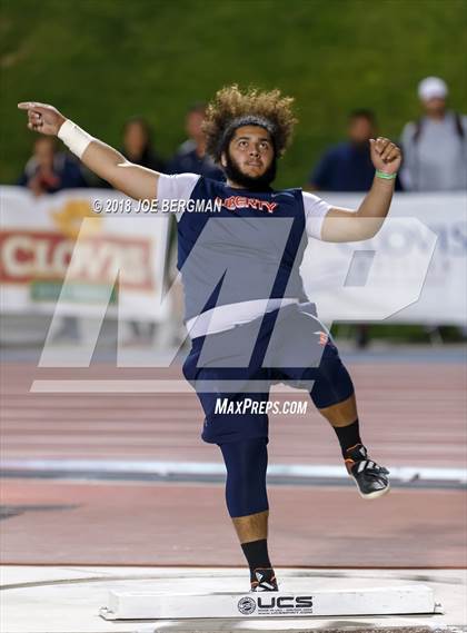Thumbnail 1 in CIF State Track and Field Championships (Boys Shot Put Prelims) photogallery.