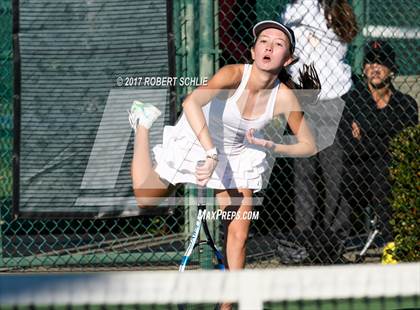 Thumbnail 3 in Dougherty Valley vs St Francis (CIF NorCal Regional Girls Tennis Championships) photogallery.