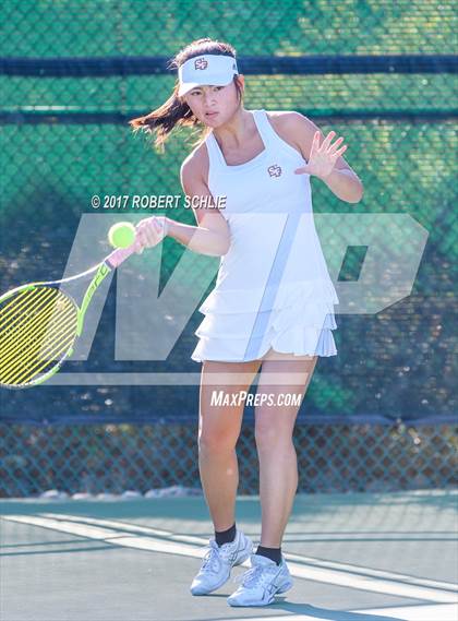 Thumbnail 1 in Dougherty Valley vs St Francis (CIF NorCal Regional Girls Tennis Championships) photogallery.