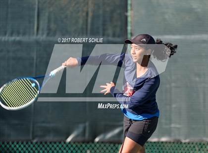 Thumbnail 3 in Dougherty Valley vs St Francis (CIF NorCal Regional Girls Tennis Championships) photogallery.