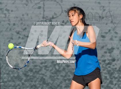 Thumbnail 3 in Dougherty Valley vs St Francis (CIF NorCal Regional Girls Tennis Championships) photogallery.