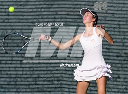 Thumbnail 2 in Dougherty Valley vs St Francis (CIF NorCal Regional Girls Tennis Championships) photogallery.