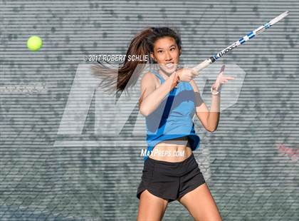 Thumbnail 3 in Dougherty Valley vs St Francis (CIF NorCal Regional Girls Tennis Championships) photogallery.