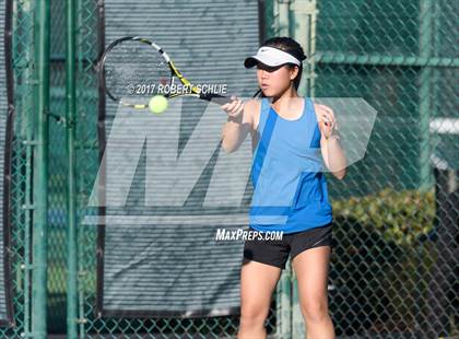 Thumbnail 3 in Dougherty Valley vs St Francis (CIF NorCal Regional Girls Tennis Championships) photogallery.