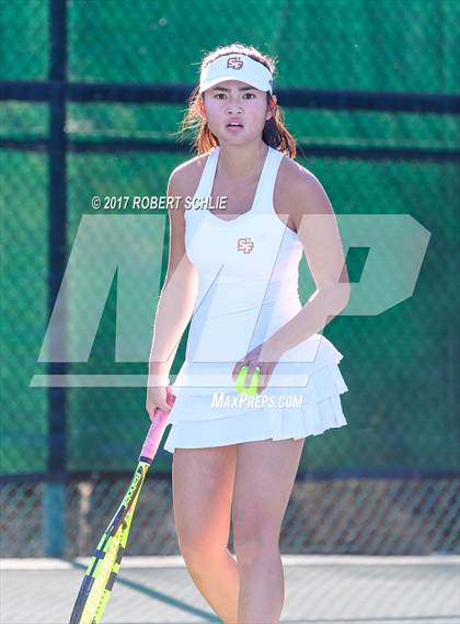 Thumbnail 2 in Dougherty Valley vs St Francis (CIF NorCal Regional Girls Tennis Championships) photogallery.