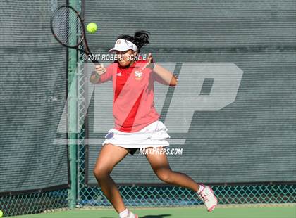Thumbnail 3 in Dougherty Valley vs St Francis (CIF NorCal Regional Girls Tennis Championships) photogallery.