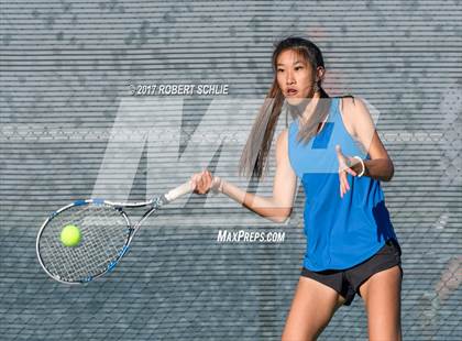 Thumbnail 2 in Dougherty Valley vs St Francis (CIF NorCal Regional Girls Tennis Championships) photogallery.