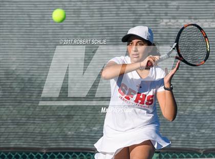 Thumbnail 3 in Dougherty Valley vs St Francis (CIF NorCal Regional Girls Tennis Championships) photogallery.