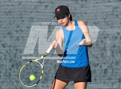 Thumbnail 3 in Dougherty Valley vs St Francis (CIF NorCal Regional Girls Tennis Championships) photogallery.