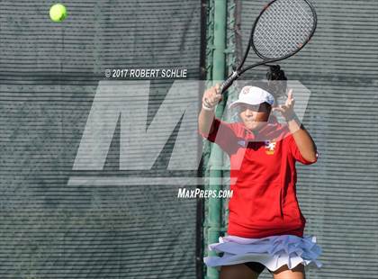 Thumbnail 2 in Dougherty Valley vs St Francis (CIF NorCal Regional Girls Tennis Championships) photogallery.