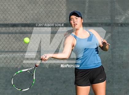 Thumbnail 2 in Dougherty Valley vs St Francis (CIF NorCal Regional Girls Tennis Championships) photogallery.