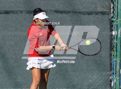 Thumbnail 3 in Dougherty Valley vs St Francis (CIF NorCal Regional Girls Tennis Championships) photogallery.