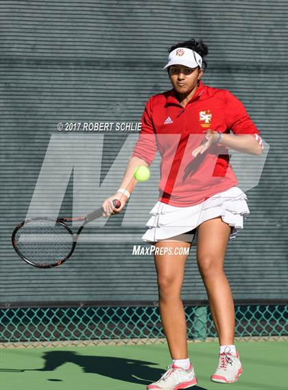 Thumbnail 1 in Dougherty Valley vs St Francis (CIF NorCal Regional Girls Tennis Championships) photogallery.