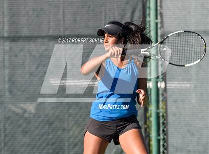 Thumbnail 3 in Dougherty Valley vs St Francis (CIF NorCal Regional Girls Tennis Championships) photogallery.