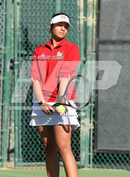 Thumbnail 3 in Dougherty Valley vs St Francis (CIF NorCal Regional Girls Tennis Championships) photogallery.