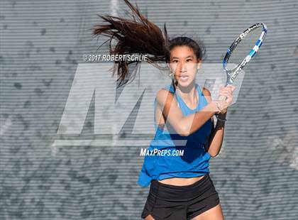 Thumbnail 3 in Dougherty Valley vs St Francis (CIF NorCal Regional Girls Tennis Championships) photogallery.