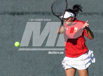 Thumbnail 3 in Dougherty Valley vs St Francis (CIF NorCal Regional Girls Tennis Championships) photogallery.