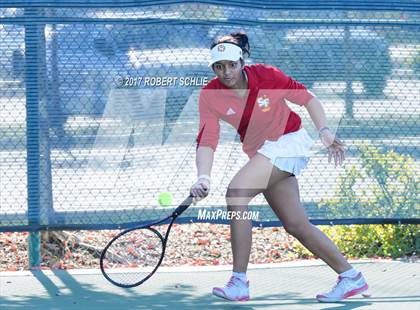 Thumbnail 3 in Dougherty Valley vs St Francis (CIF NorCal Regional Girls Tennis Championships) photogallery.