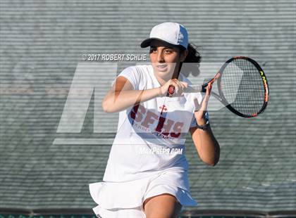 Thumbnail 3 in Dougherty Valley vs St Francis (CIF NorCal Regional Girls Tennis Championships) photogallery.