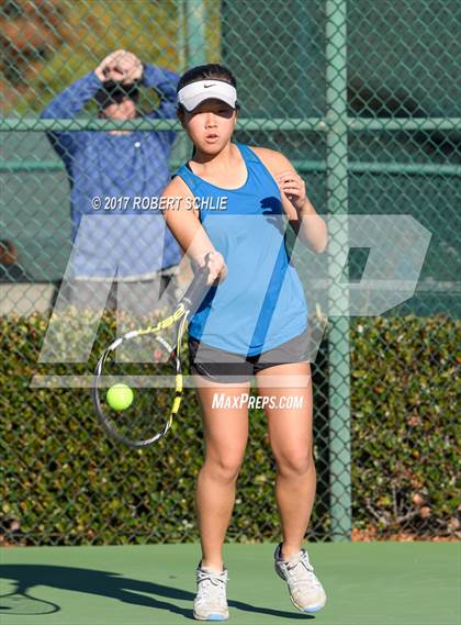 Thumbnail 3 in Dougherty Valley vs St Francis (CIF NorCal Regional Girls Tennis Championships) photogallery.