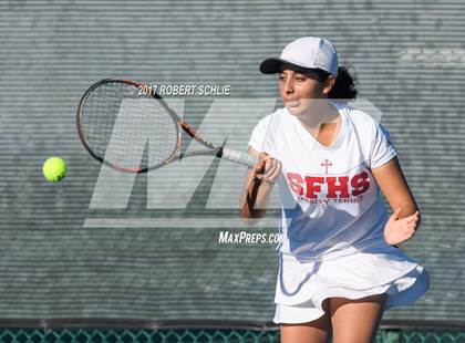 Thumbnail 2 in Dougherty Valley vs St Francis (CIF NorCal Regional Girls Tennis Championships) photogallery.