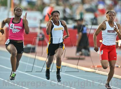 Thumbnail 1 in CIF State Track and Field (Girls 100m Dash) photogallery.