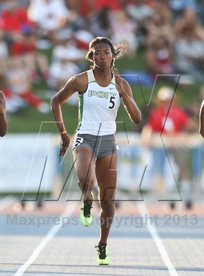 Thumbnail 3 in CIF State Track and Field (Girls 100m Dash) photogallery.