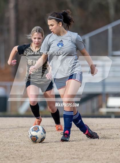 Thumbnail 1 in Terry Sanford vs Gray's Creek (Kicking for Cancer Girls Soccer Jamboree) (scrimmage) photogallery.