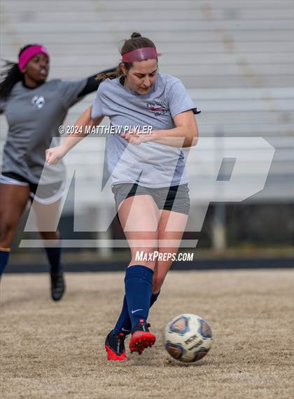 Thumbnail 1 in Terry Sanford vs Gray's Creek (Kicking for Cancer Girls Soccer Jamboree) (scrimmage) photogallery.