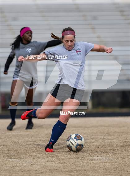 Thumbnail 3 in Terry Sanford vs Gray's Creek (Kicking for Cancer Girls Soccer Jamboree) (scrimmage) photogallery.