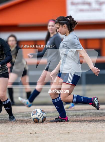 Thumbnail 2 in Terry Sanford vs Gray's Creek (Kicking for Cancer Girls Soccer Jamboree) (scrimmage) photogallery.