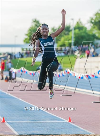 Thumbnail 1 in CIF State Track & Field Championships (Girls Long Jump Final) photogallery.