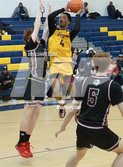 Thumbnail 2 in Cardinal Hayes vs Brooklyn Collegiate (Shooting Stars Basketball Showcase) photogallery.