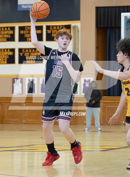 Thumbnail 3 in Cardinal Hayes vs Brooklyn Collegiate (Shooting Stars Basketball Showcase) photogallery.