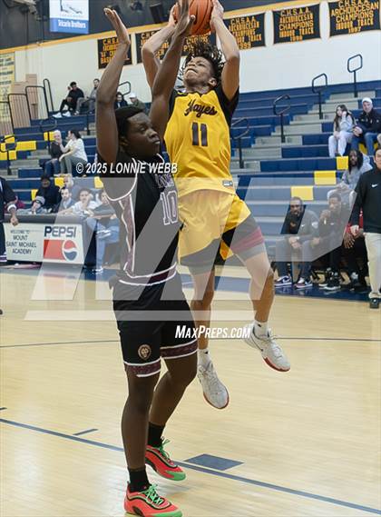 Thumbnail 3 in Cardinal Hayes vs Brooklyn Collegiate (Shooting Stars Basketball Showcase) photogallery.