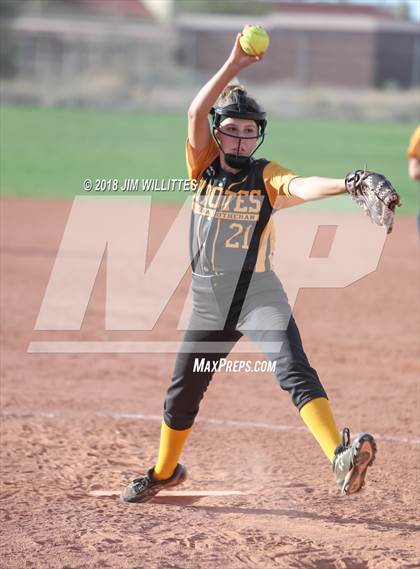 Thumbnail 3 in Arizona Lutheran Academy vs Phoenix Christian (Chandler Prep Softball Classic) photogallery.