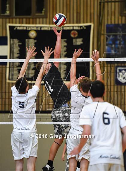 Thumbnail 3 in Drake @ Marin Catholic (MCAL Semifinal) photogallery.