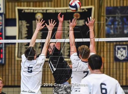 Thumbnail 1 in Drake @ Marin Catholic (MCAL Semifinal) photogallery.