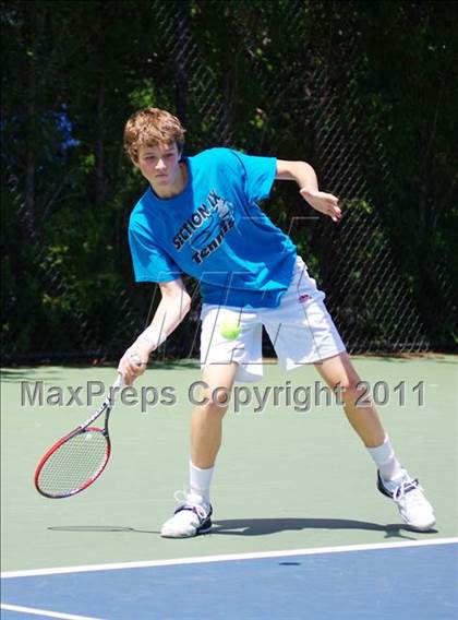 Thumbnail 2 in NYSPHSAA Boys Tennis Championships (Round 1) photogallery.