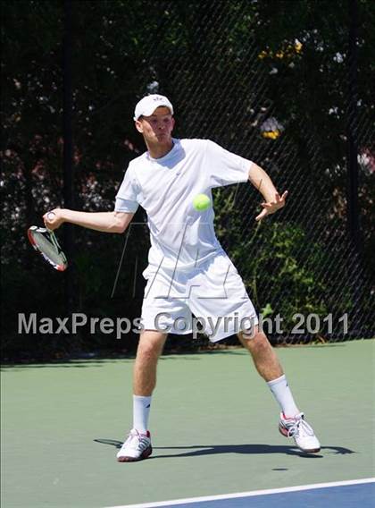 Thumbnail 1 in NYSPHSAA Boys Tennis Championships (Round 1) photogallery.
