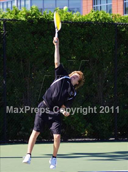Thumbnail 2 in NYSPHSAA Boys Tennis Championships (Round 1) photogallery.