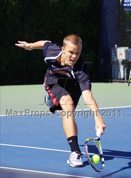 Thumbnail 2 in NYSPHSAA Boys Tennis Championships (Round 1) photogallery.