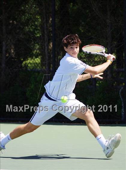 Thumbnail 1 in NYSPHSAA Boys Tennis Championships (Round 1) photogallery.