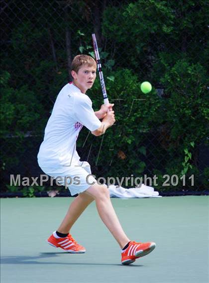 Thumbnail 3 in NYSPHSAA Boys Tennis Championships (Round 1) photogallery.